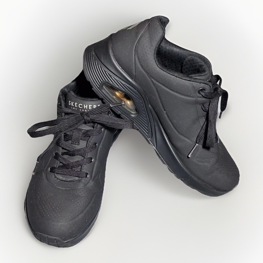 Skechers Los Angeles Uno Stand On Air Black Sneakers womens 73690 BBK 7.5